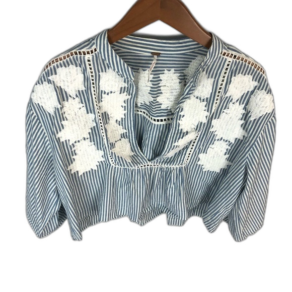 Free People Liya Embroidered Blouse Size Small - Picture 7 of 14